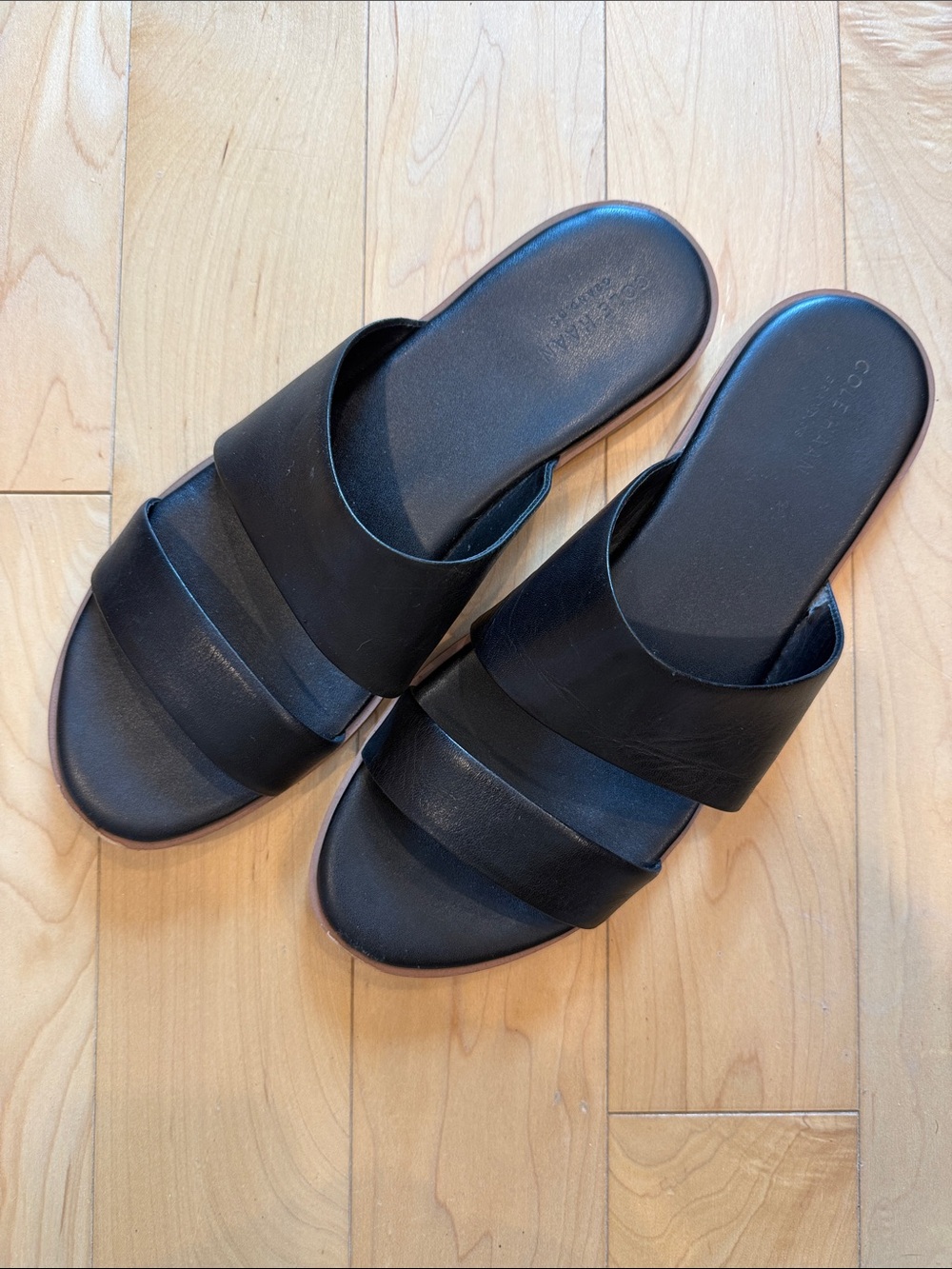 Cole Haan Black Findra Sandal Slides - Picture 2 of 7